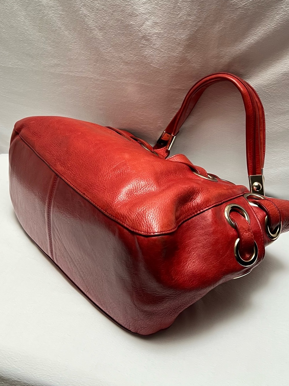 Authentic Red Leather Jimmy Choo Buckle Shoulder Bag With Dust Bag - Picture 11 of 15